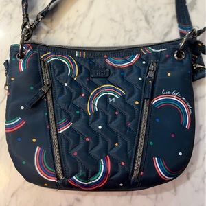 Lug Convertible Medium Crossbody Swivel - Rainbow Navy